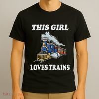This Girl Loves Trains Train Lover T-Shirt thumb 3