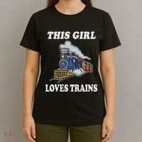 This Girl Loves Trains Train Lover T-Shirt thumb 4