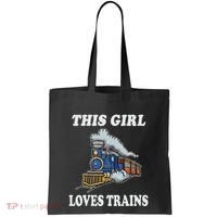This Girl Loves Trains Train Lover Tote Bag thumb 0