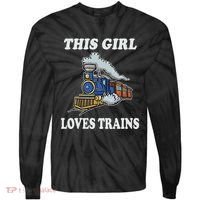 This Girl Loves Trains Train Lover Tie-Dye Long Sleeve Shirt thumb 0