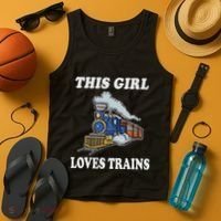 This Girl Loves Trains Train Lover Tank Top thumb 4