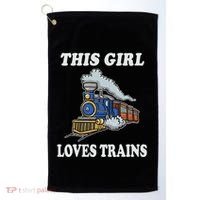 This Girl Loves Trains Train Lover Golf Towel thumb 0