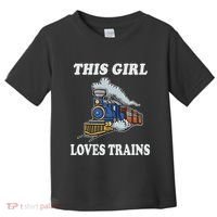 This Girl Loves Trains Train Lover Toddler T-Shirt thumb 0