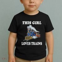 This Girl Loves Trains Train Lover Toddler T-Shirt thumb 2