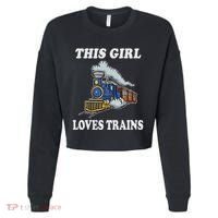 This Girl Loves Trains Train Lover Cropped Pullover Crew thumb 0