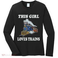 This Girl Loves Trains Train Lover Women's Long Sleeve Shirt thumb 0