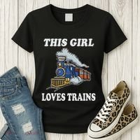 This Girl Loves Trains Train Lover Women's T-Shirt thumb 3