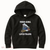 This Girl Loves Trains Train Lover Kids Hoodie thumb 0
