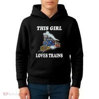 This Girl Loves Trains Train Lover Kids Hoodie thumb 4