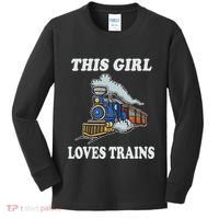 This Girl Loves Trains Train Lover Kids Long Sleeve Shirt thumb 0