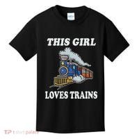 This Girl Loves Trains Train Lover Kids T-Shirt thumb 0