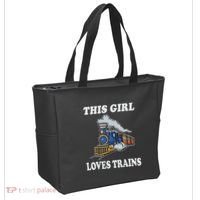 This Girl Loves Trains Train Lover Tote Bag thumb 2