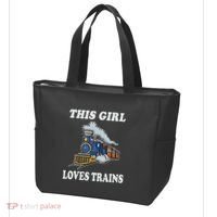 This Girl Loves Trains Train Lover Tote Bag thumb 3