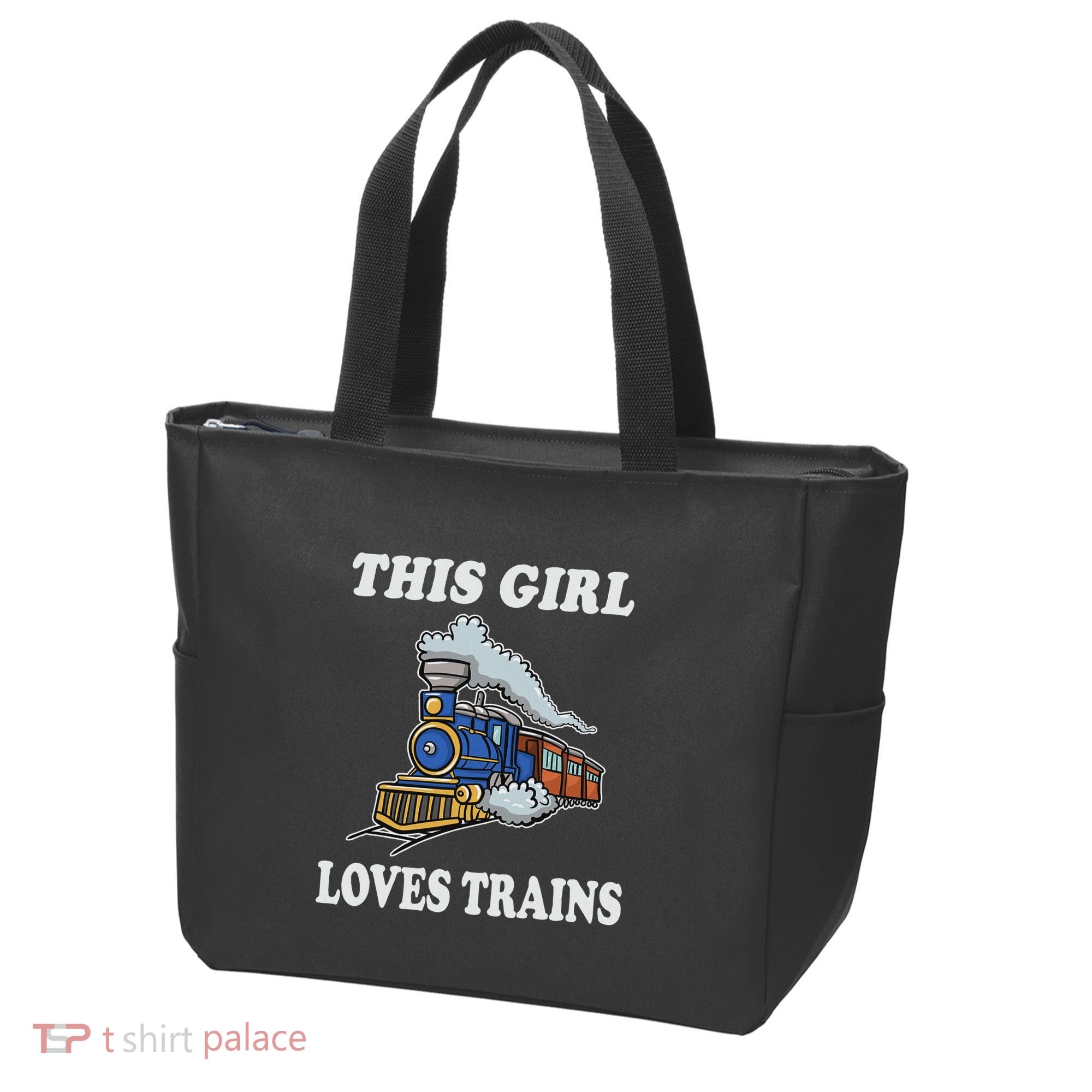 This Girl Loves Trains Train Lover Tote Bag