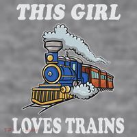 This Girl Loves Trains Train Lover Women's Racerback Cropped Tank thumb 2