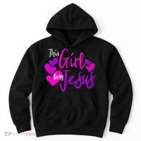This Girl Loves Jesus Hearts Christian  Hoodie thumb 0