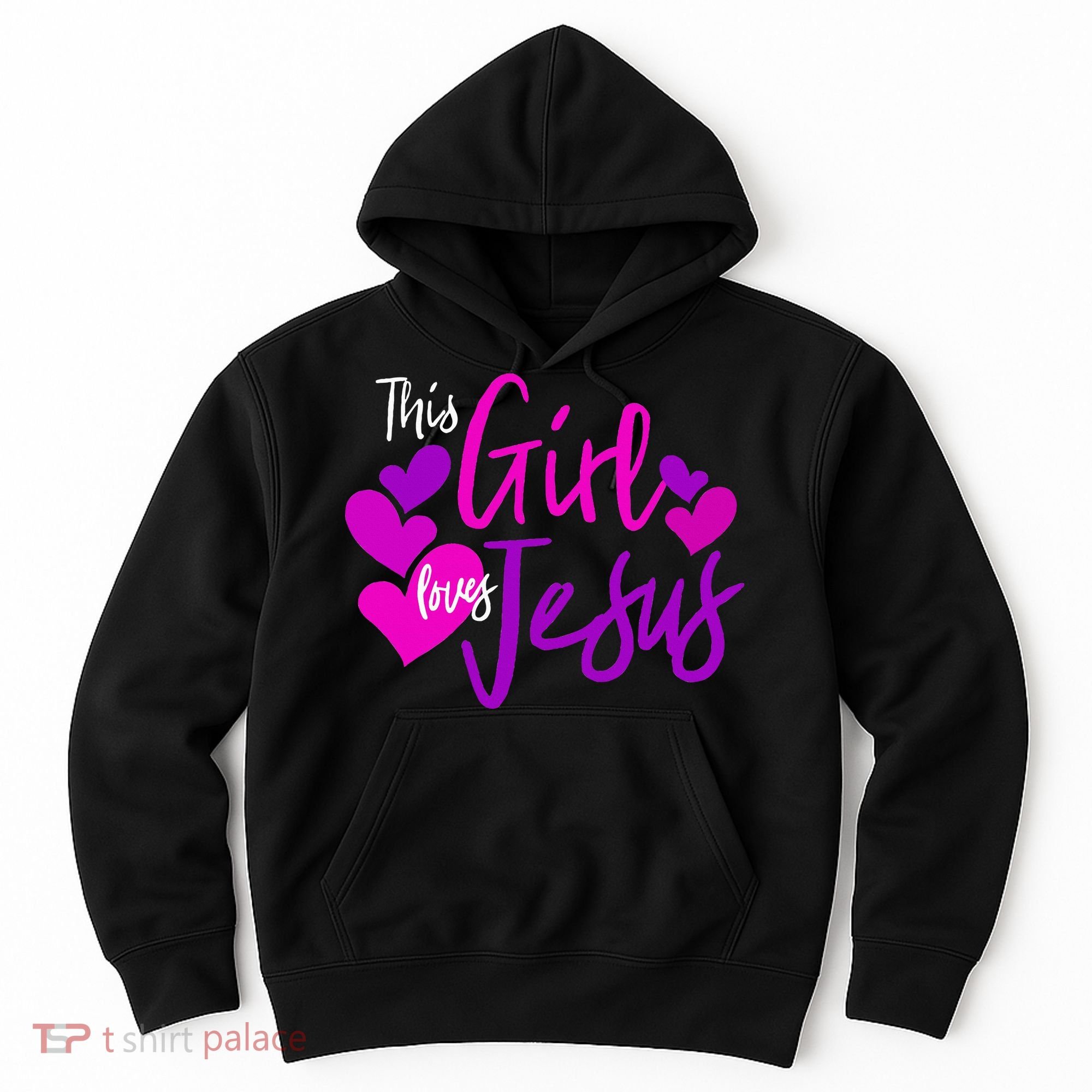 This Girl Loves Jesus Hearts Christian  Hoodie