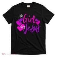 This Girl Loves Jesus Hearts Christian  T-Shirt thumb 0