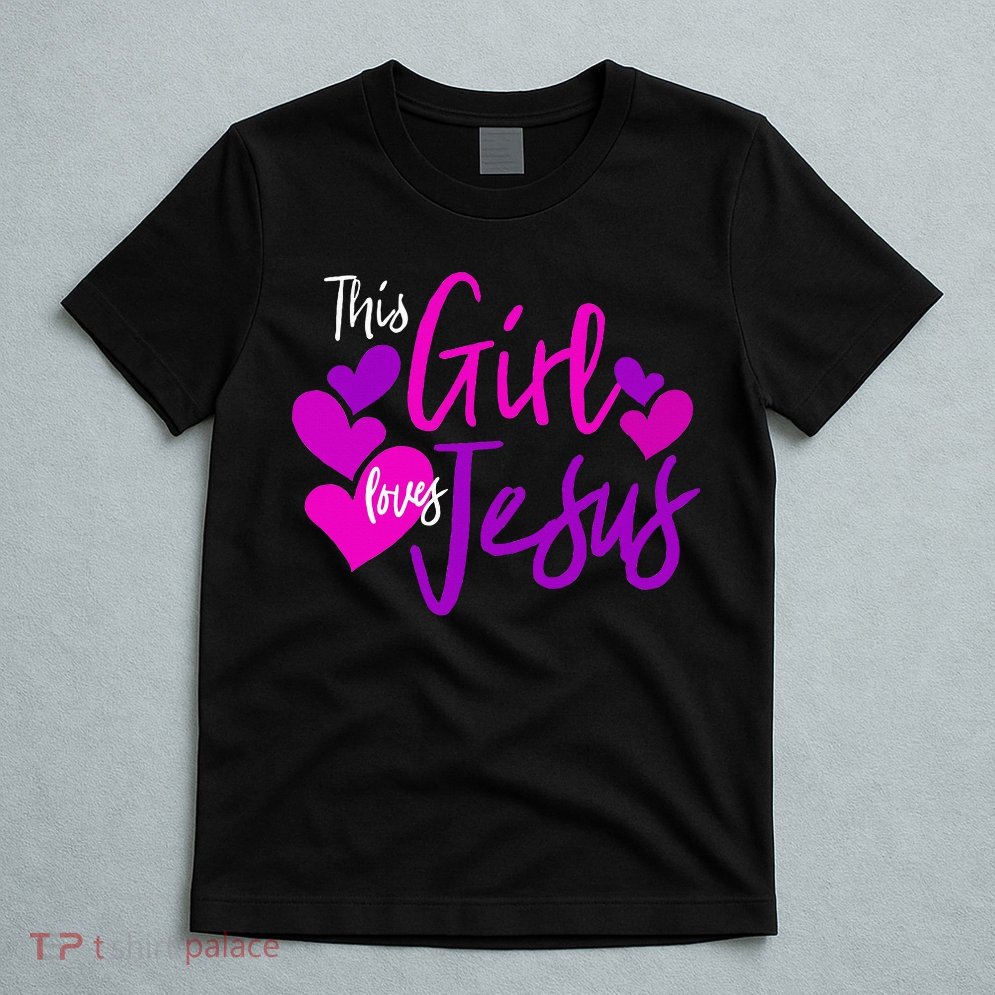This Girl Loves Jesus Hearts Christian  T-Shirt