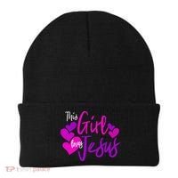 This Girl Loves Jesus Hearts Christian  Beanie thumb 0