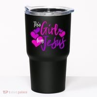 This Girl Loves Jesus Hearts Christian  Tumbler thumb 0