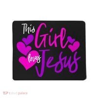 This Girl Loves Jesus Hearts Christian  Mousepad thumb 0