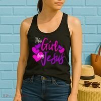 This Girl Loves Jesus Hearts Christian  Women's Tank Top thumb 2