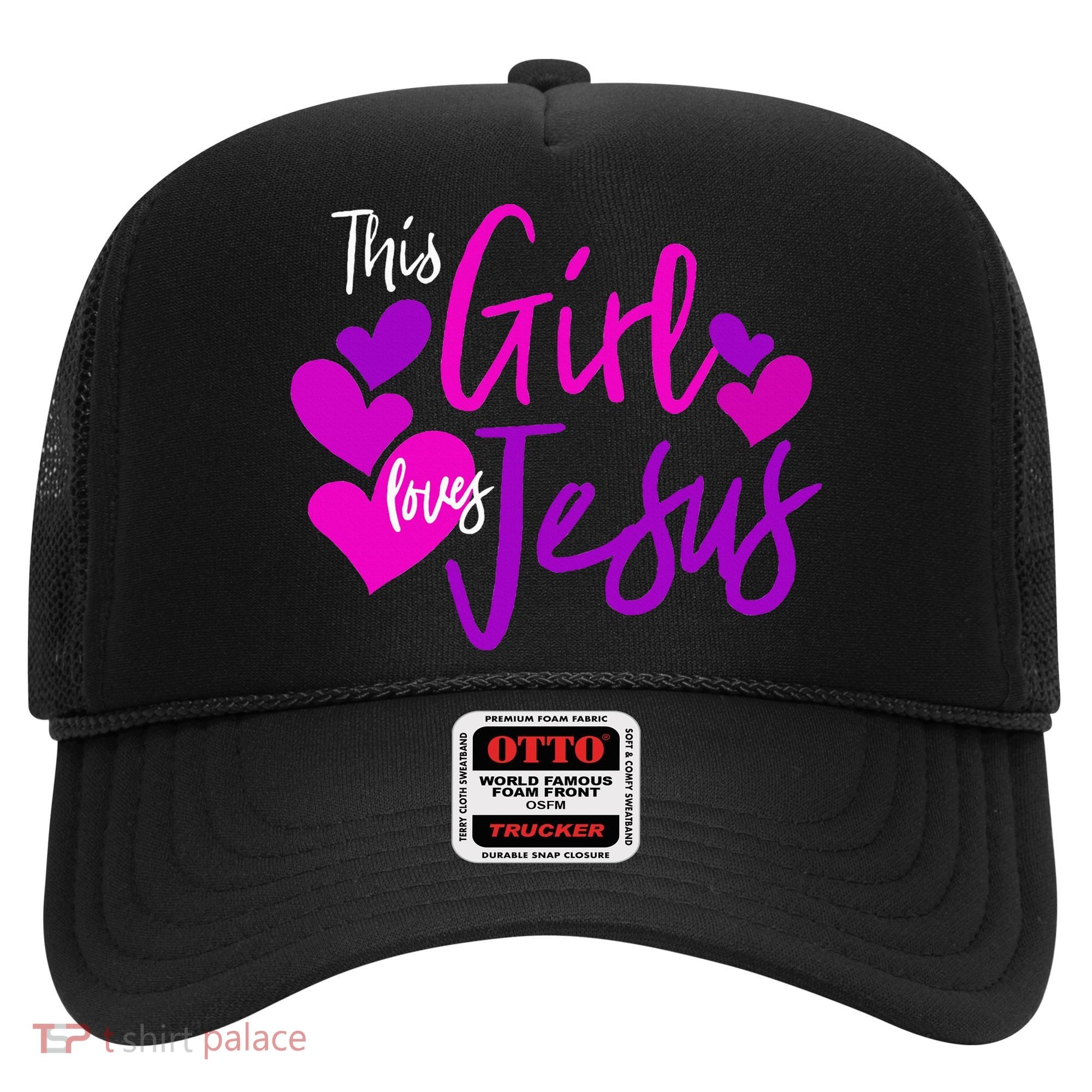 This Girl Loves Jesus Hearts Christian  Hat