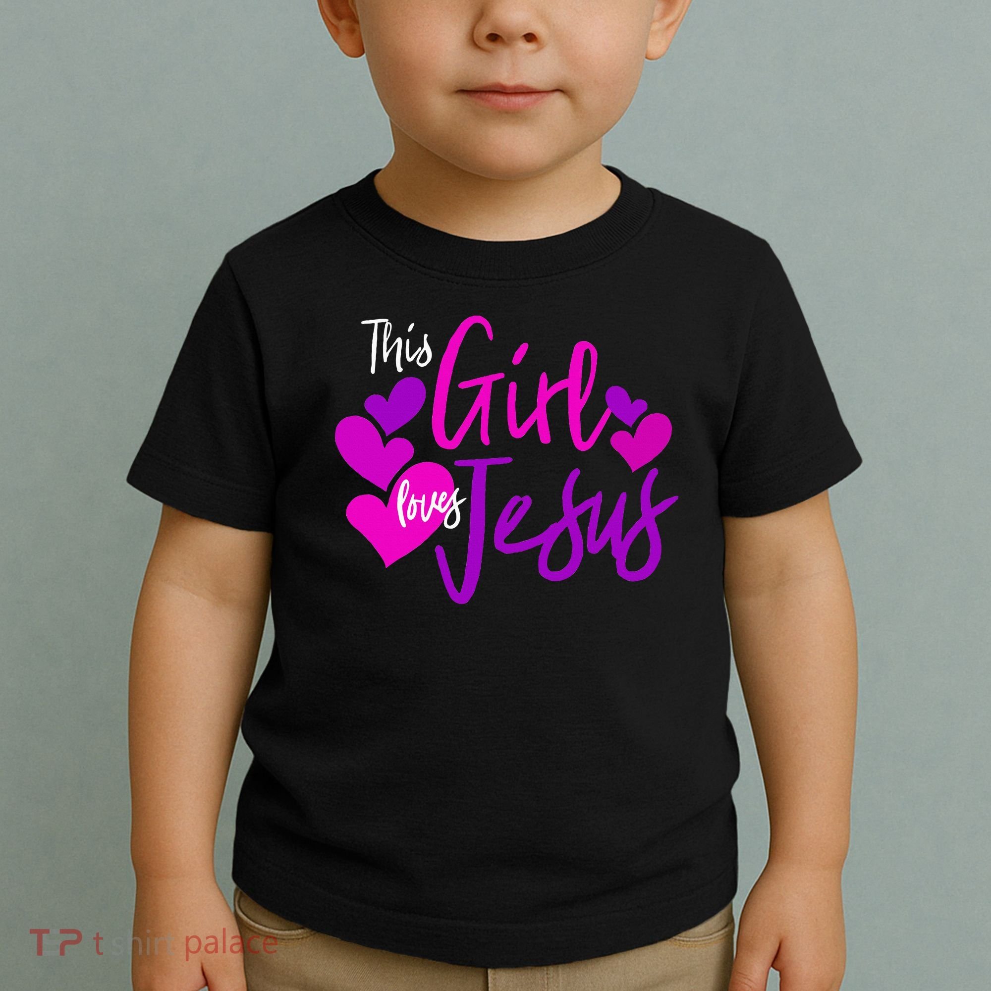 This Girl Loves Jesus Hearts Christian  Toddler T-Shirt