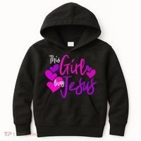 This Girl Loves Jesus Hearts Christian  Kids Hoodie thumb 0