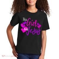 This Girl Loves Jesus Hearts Christian  Kids T-Shirt thumb 2