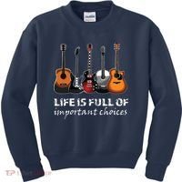 Top Guitar Life Is Full Of Important Choices Kids Sweatshirt thumb 0
