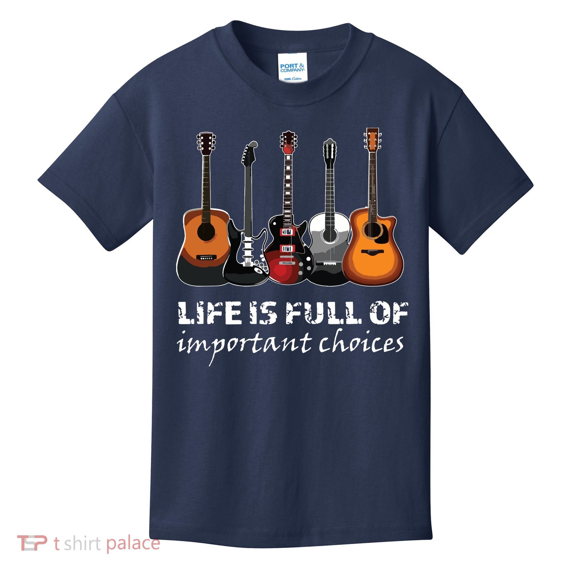 Top Guitar Life Is Full Of Important Choices Kids T-Shirt