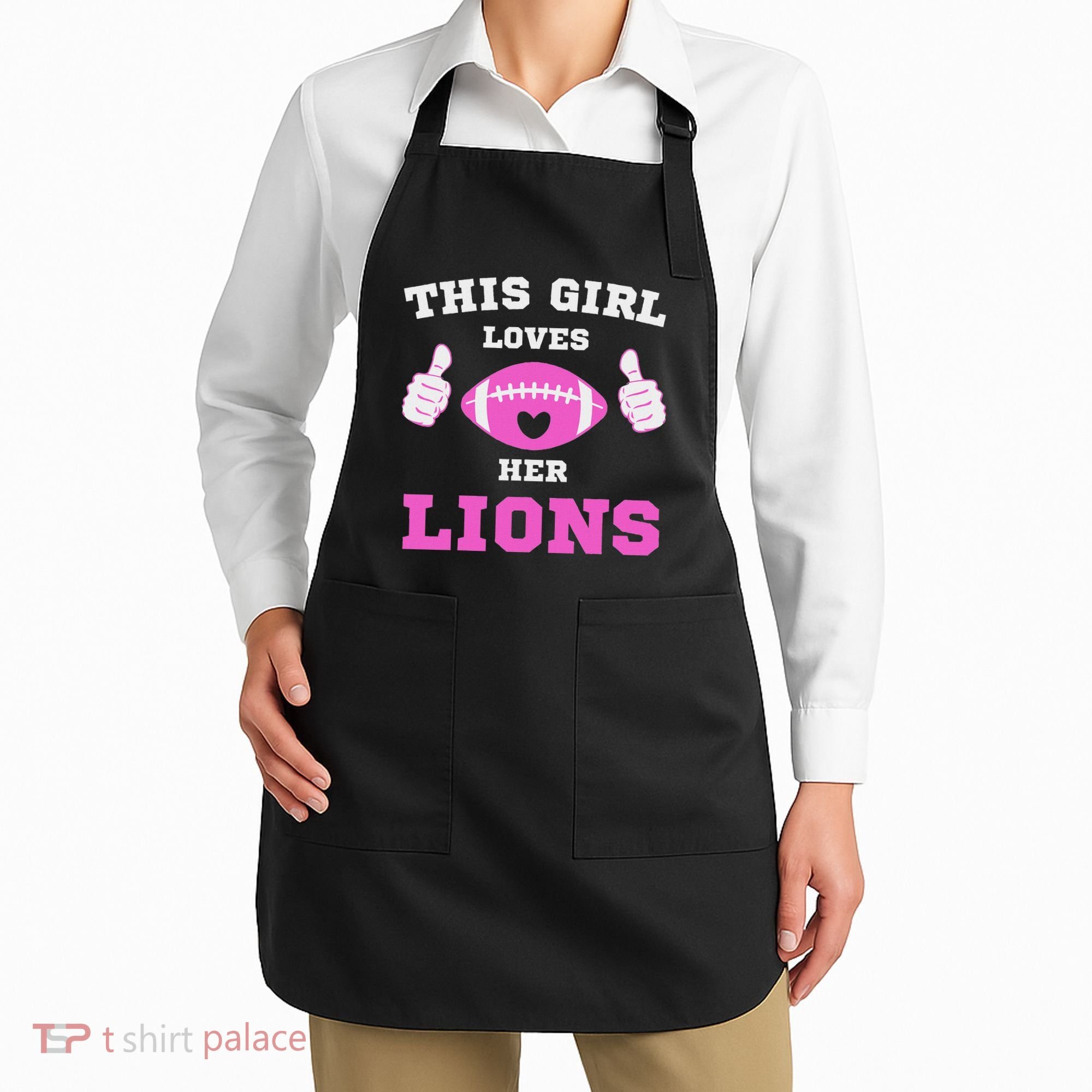 This Girl Loves Her Lions Pinky Leopard Apron