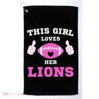 This Girl Loves Her Lions Pinky Leopard Golf Towel thumb 0