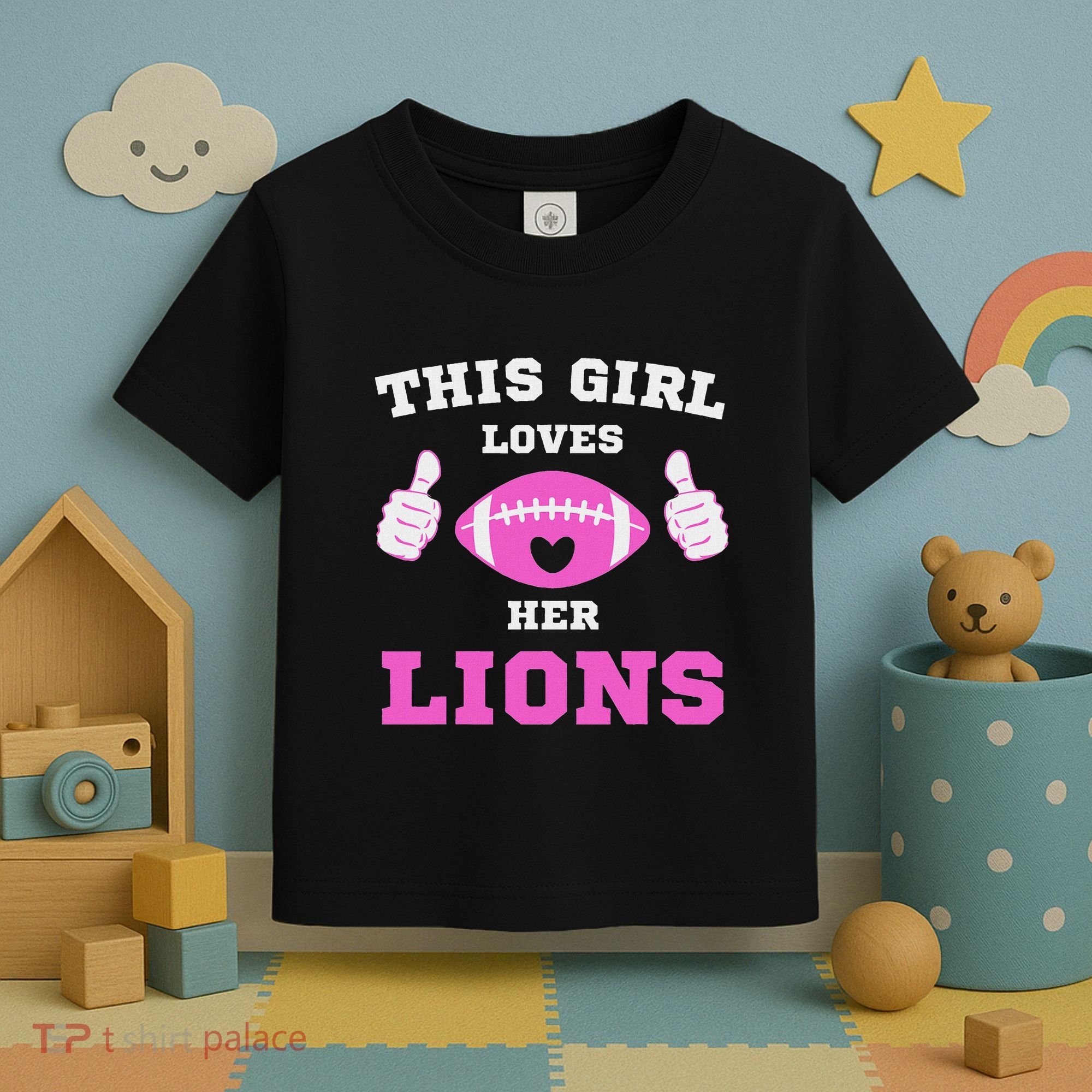 This Girl Loves Her Lions Pinky Leopard Toddler T-Shirt