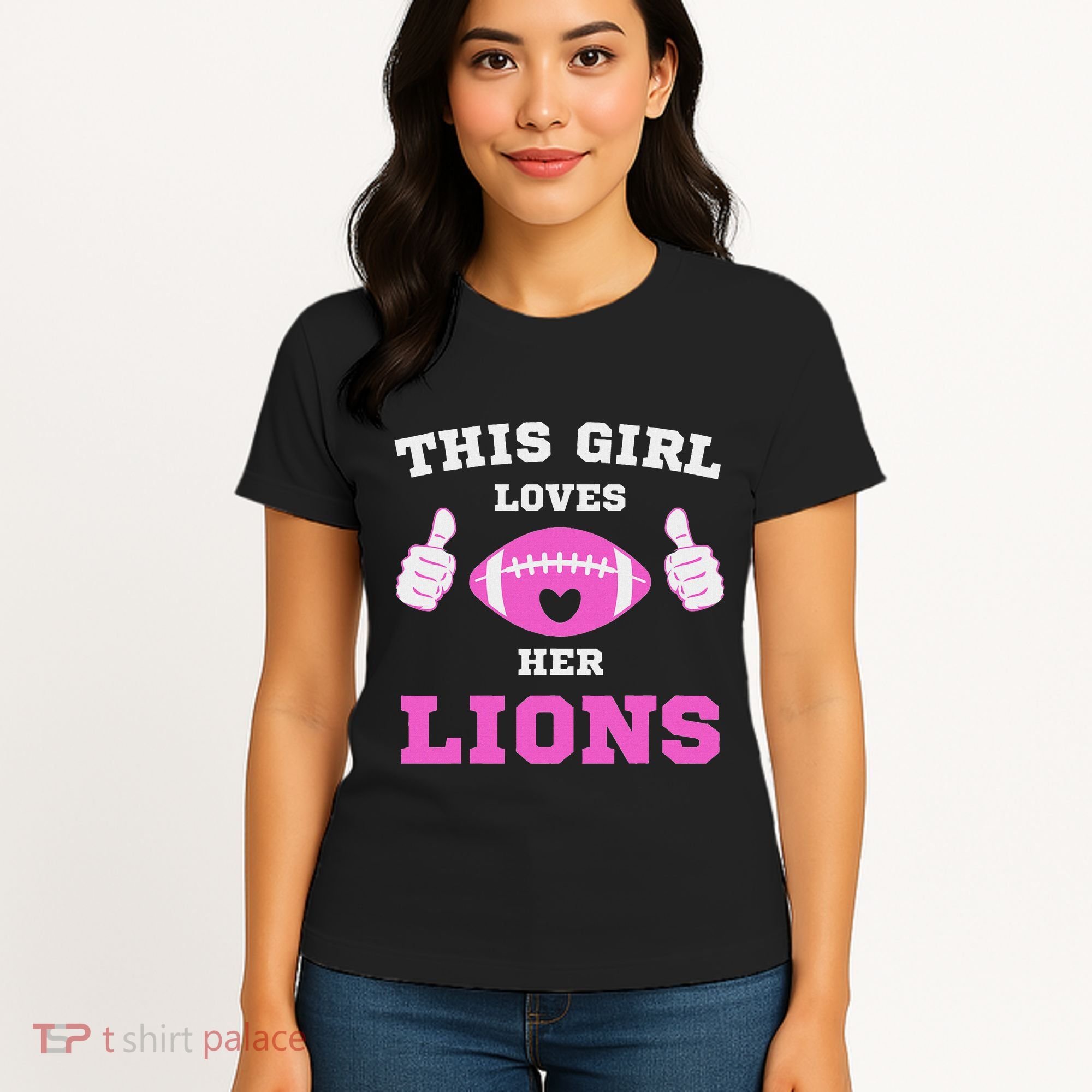 This Girl Loves Her Lions Pinky Leopard Women's T-Shirt