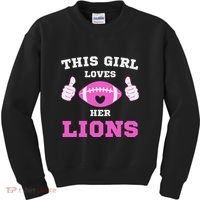 This Girl Loves Her Lions Pinky Leopard Kids Sweatshirt thumb 0