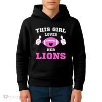 This Girl Loves Her Lions Pinky Leopard Kids Hoodie thumb 4