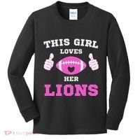 This Girl Loves Her Lions Pinky Leopard Kids Long Sleeve Shirt thumb 0