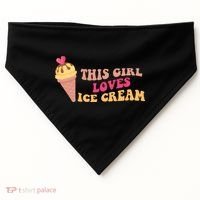 This Girl Loves Ice Cream Cute Gift USA-Made Doggie Bandana thumb 0