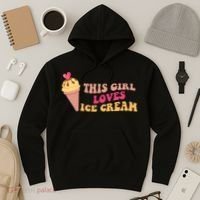 This Girl Loves Ice Cream Cute Gift Hoodie thumb 3