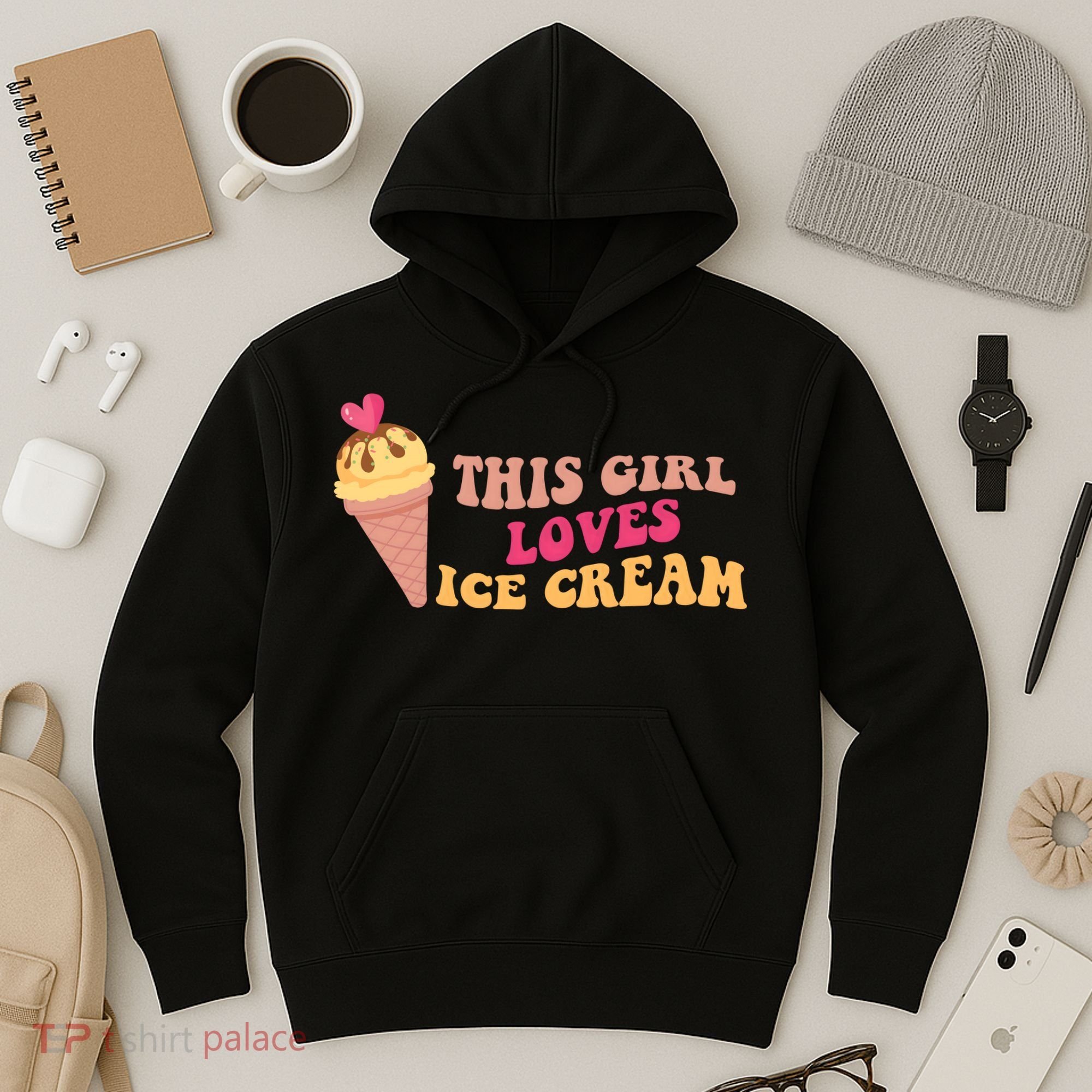 This Girl Loves Ice Cream Cute Gift Hoodie