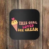 This Girl Loves Ice Cream Cute Gift Coaster thumb 0