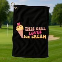 This Girl Loves Ice Cream Cute Gift Golf Towel thumb 1