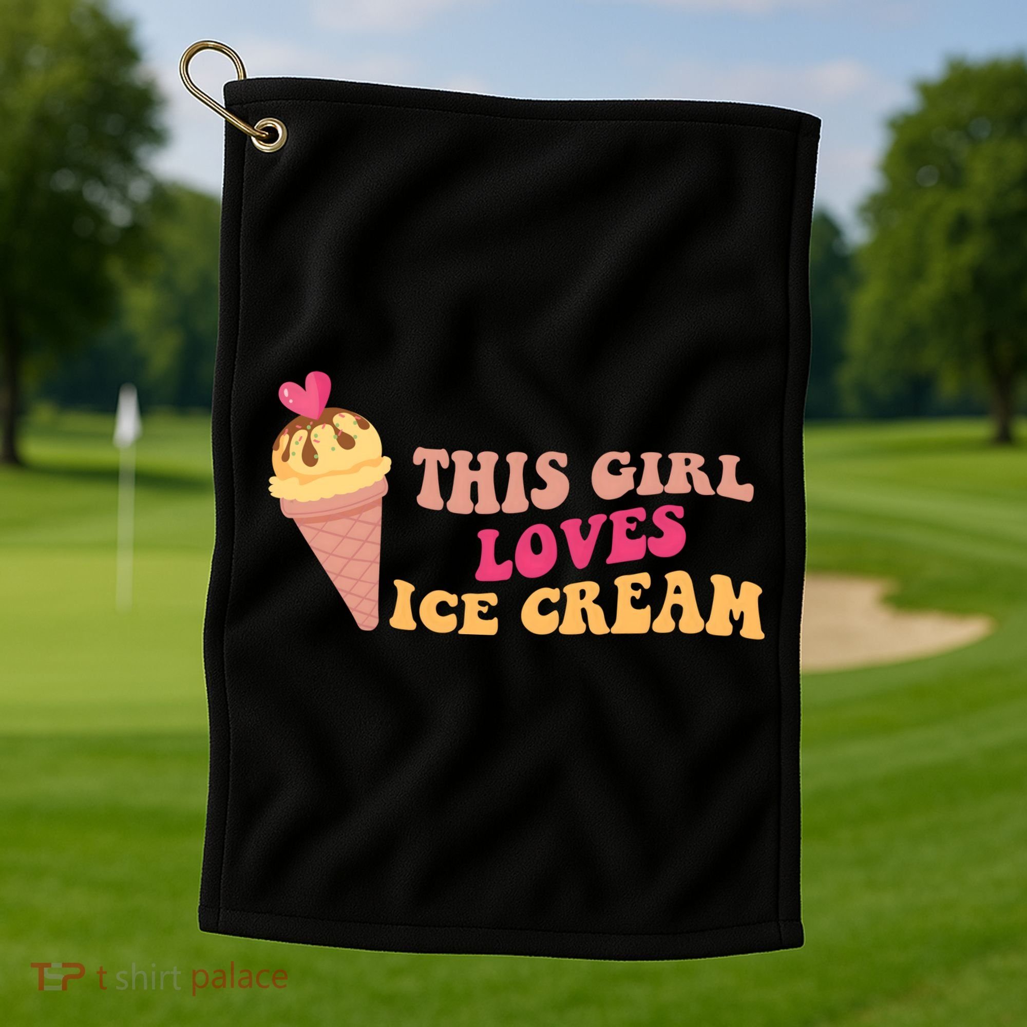 This Girl Loves Ice Cream Cute Gift Golf Towel