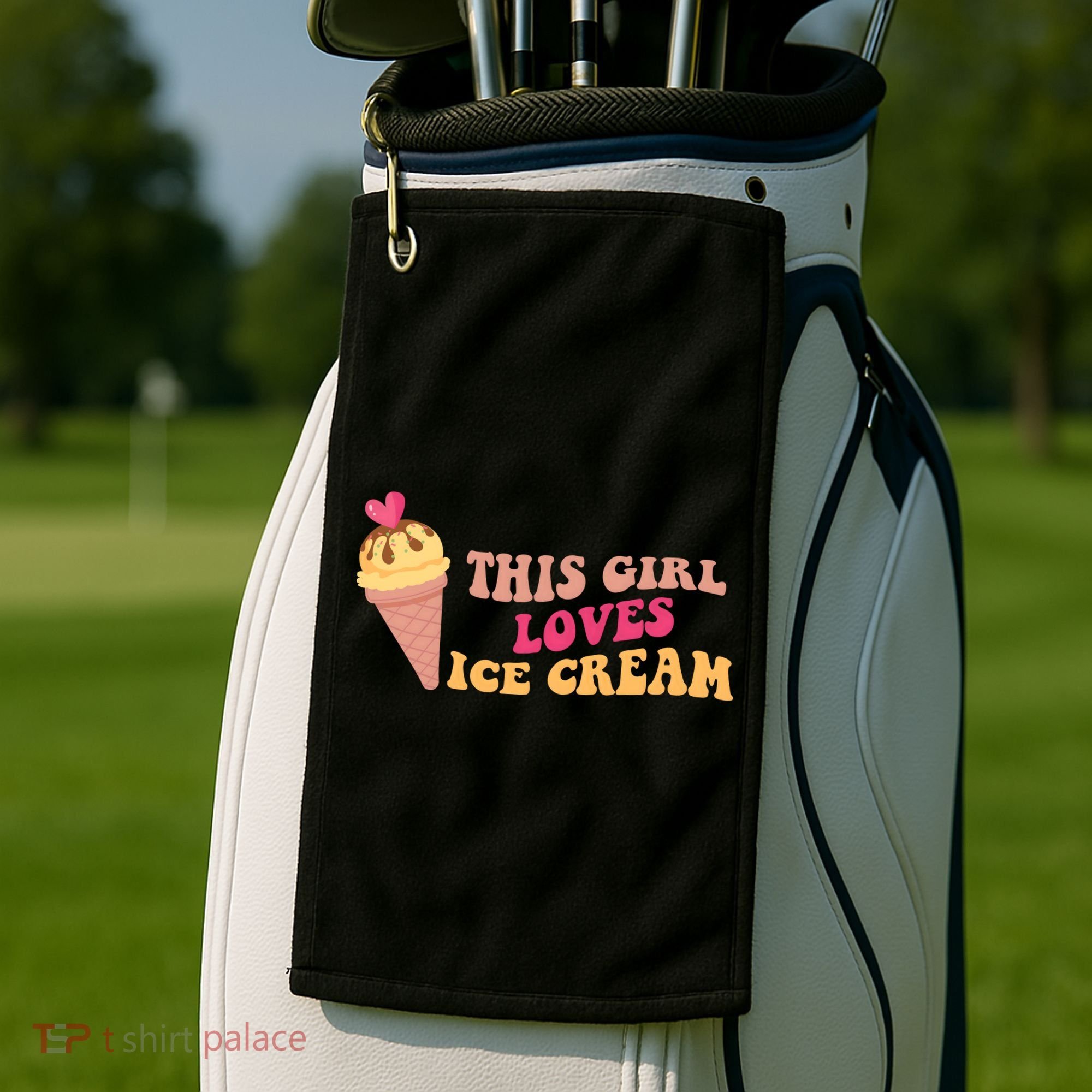 This Girl Loves Ice Cream Cute Gift Golf Towel
