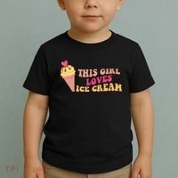 This Girl Loves Ice Cream Cute Gift Toddler T-Shirt thumb 2
