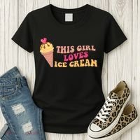 This Girl Loves Ice Cream Cute Gift Women's T-Shirt thumb 3