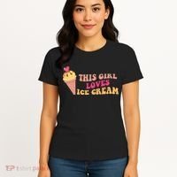 This Girl Loves Ice Cream Cute Gift Women's T-Shirt thumb 4